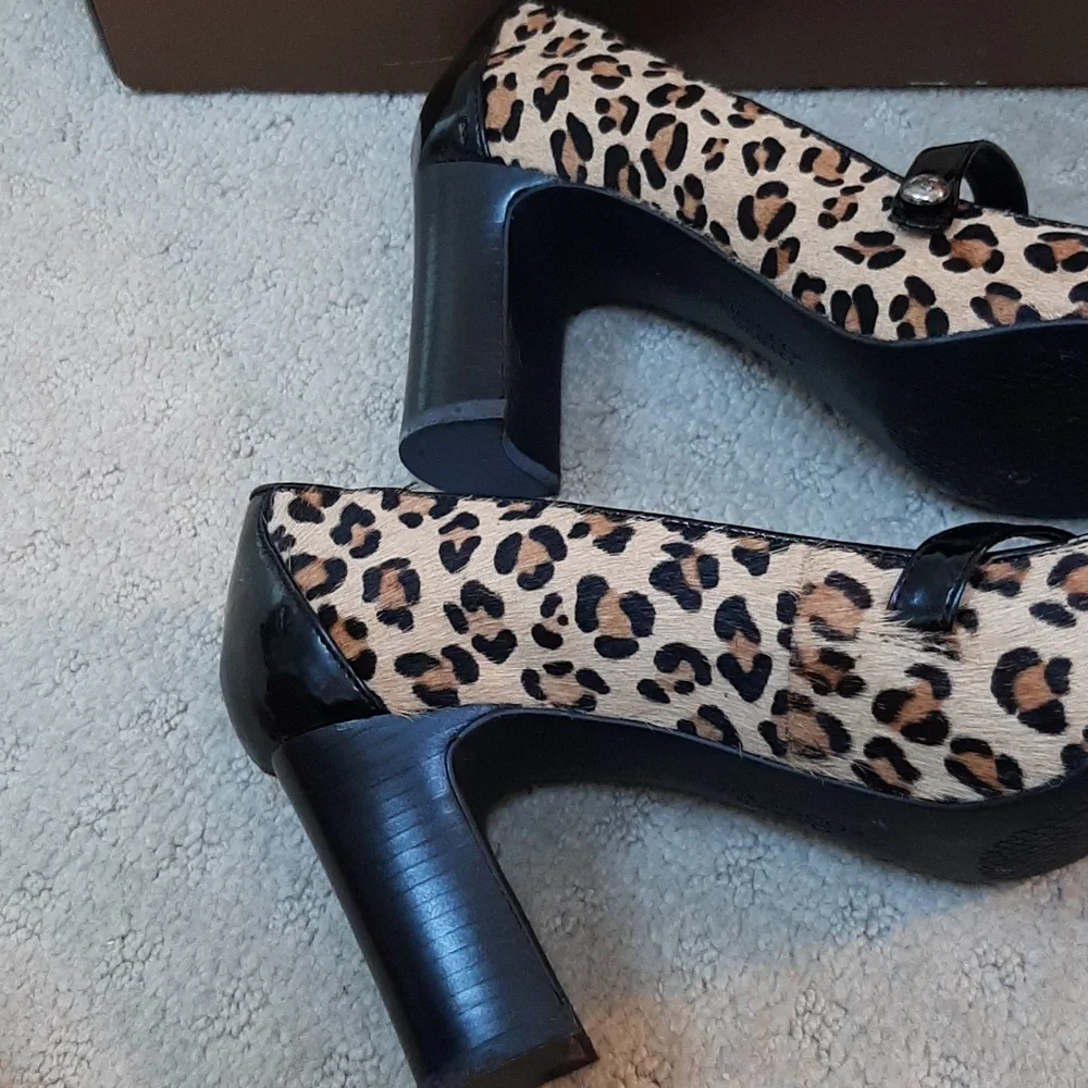 Franco Sarto 9M Women's Leopard Print Mary Jane Pumps